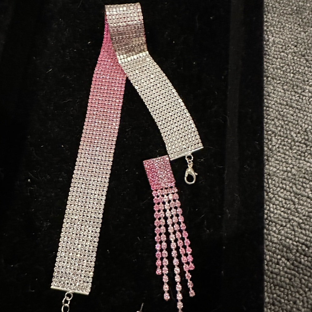 Multilayer Rhinestone Choker Necklace Bling Crystal Collar Choker Party Jewelry - Picture 4 of 6